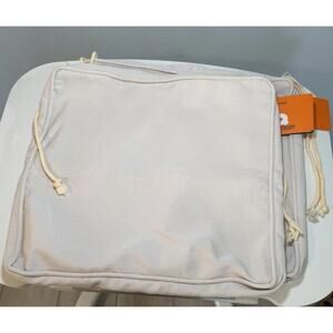 New Sunbrella Westminister Cushion Cover Zip 16x17" Quick Dry Set Of 2 tan